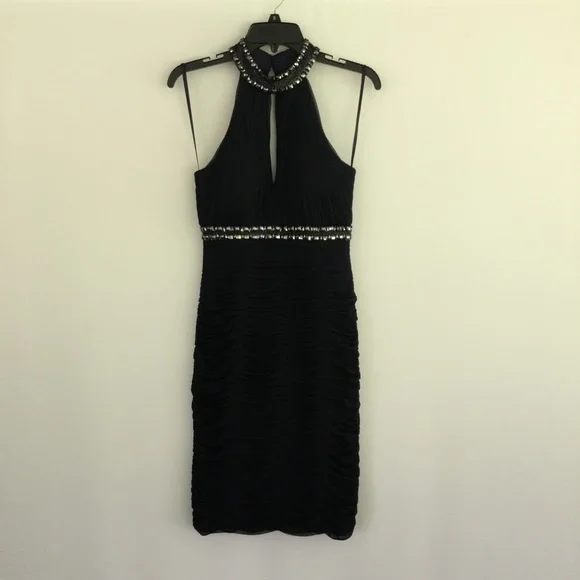 Joanna Chen Xscape Blue Beaded Dress Cocktail Dress Xscape Mermaid